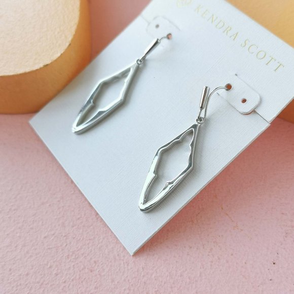 Kendra Scott - Elongated Abbie Silver Open Frame Earrings - Picture 2 of 3